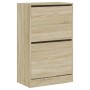 Engineered wood shoe rack in Sonoma oak, 60x34x96.5 cm by , Shoe racks and shoe organizers - Ref: Foro24-839947, Price: 87,99...