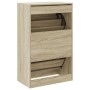 Engineered wood shoe rack in Sonoma oak, 60x34x96.5 cm by , Shoe racks and shoe organizers - Ref: Foro24-839947, Price: 87,99...