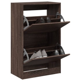 Zapatero de madera de ingeniería marrón roble 60x34x96,5 cm de , Zapateros y organizadores de calzado - Ref: Foro24-839951, P...