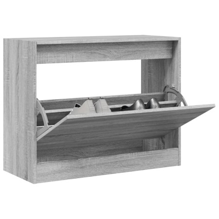 Zapatero de madera de ingeniería gris Sonoma 80x34x63 cm de , Zapateros y organizadores de calzado - Ref: Foro24-839964, Prec...