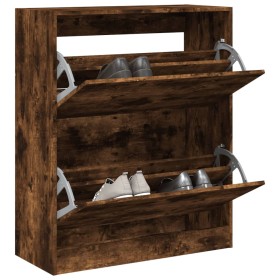 Engineered wood smoked oak shoemaker 80x34x96.5 cm by , Shoe racks and shoe organizers - Ref: Foro24-839970, Price: 114,99 €,...