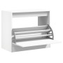 Engineered wood white shoerack 80x42x69 cm by , Shoe racks and shoe organizers - Ref: Foro24-840001, Price: 64,65 €, Discount: %