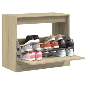 Engineered wood shoe rack in Sonoma oak, 80x42x69 cm. by , Shoe racks and shoe organizers - Ref: Foro24-840003, Price: 63,99 ...