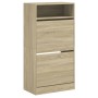 Zapatero de madera de ingeniería roble Sonoma 60x34x116 cm de , Zapateros y organizadores de calzado - Ref: Foro24-840017, Pr...