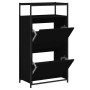 Zapatero de madera de ingeniería negro 60x34x112 cm de , Zapateros y organizadores de calzado - Ref: Foro24-840029, Precio: 1...