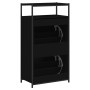 Zapatero de madera de ingeniería negro 60x34x112 cm de , Zapateros y organizadores de calzado - Ref: Foro24-840029, Precio: 1...