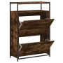 Smoked oak plywood shoe rack 75x34x112 cm by , Shoe racks and shoe organizers - Ref: Foro24-840036, Price: 108,11 €, Discount: %