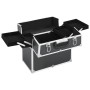 Estuche de maquillaje aluminio negro 38x23x34 cm de vidaXL, Neceseres - Ref: Foro24-91833, Precio: 58,56 €, Descuento: %