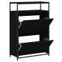 Zapatero de madera de ingeniería negro 75x34x112 cm de , Zapateros y organizadores de calzado - Ref: Foro24-840034, Precio: 1...