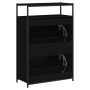 Zapatero de madera de ingeniería negro 75x34x112 cm de , Zapateros y organizadores de calzado - Ref: Foro24-840034, Precio: 1...