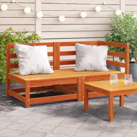 2 seater garden sofa solid wax brown pine wood by , Modular outdoor sofas - Ref: Foro24-837946, Price: 134,99 €, Discount: %