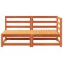 2-Sitzer-Gartensofa aus massivem, wachsbraunem Kiefernholz von , Modulare Sofas für den Außenbereich - Ref: Foro24-837946, Pr...