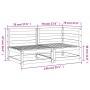 2-Sitzer-Gartensofa aus massivem, wachsbraunem Kiefernholz von , Modulare Sofas für den Außenbereich - Ref: Foro24-837946, Pr...