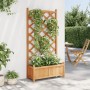 Jardinera con enrejado de madera maciza de abeto marrón de , Maceteros y jardineras - Ref: Foro24-365488, Precio: 79,65 €, De...