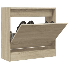 Zapatero de madera de ingeniería roble Sonoma 60x21x57 cm de , Zapateros y organizadores de calzado - Ref: Foro24-839884, Pre...