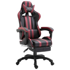 Gaming-Stuhl mit Fußstütze aus weinrotem Kunstleder von vidaXL, Gaming-Stühle - Ref: Foro24-20223, Preis: 207,99 €, Rabatt: %