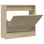 Zapatero de madera de ingeniería roble Sonoma 60x21x57 cm de , Zapateros y organizadores de calzado - Ref: Foro24-839884, Pre...