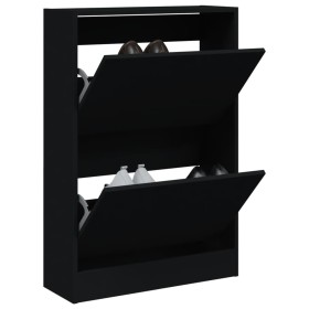 Zapatero de madera de ingeniería negro 60x21x87,5 cm de , Zapateros y organizadores de calzado - Ref: Foro24-839890, Precio: ...