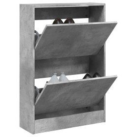 Zapatero de madera de ingeniería gris hormigón 60x21x87,5 cm de , Zapateros y organizadores de calzado - Ref: Foro24-839892, ...