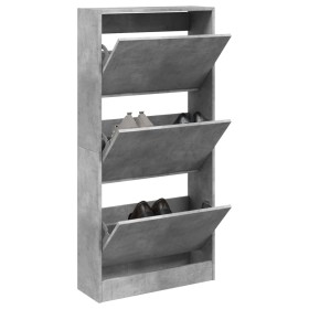 Concrete gray engineered wood shoe rack 60x21x125.5 cm by , Shoe racks and shoe organizers - Ref: Foro24-839899, Price: 101,9...