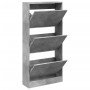 Concrete gray engineered wood shoe rack 60x21x125.5 cm by , Shoe racks and shoe organizers - Ref: Foro24-839899, Price: 99,40...