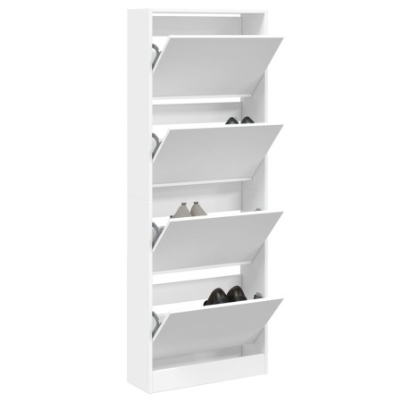 White engineered wood shoe rack 60x21x163.5 cm by , Shoe racks and shoe organizers - Ref: Foro24-839903, Price: 125,51 €, Dis...