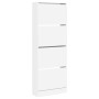 White engineered wood shoe rack 60x21x163.5 cm by , Shoe racks and shoe organizers - Ref: Foro24-839903, Price: 125,51 €, Dis...