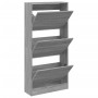 Zapatero de madera de ingeniería gris Sonoma 60x21x125,5 cm de , Zapateros y organizadores de calzado - Ref: Foro24-839901, P...