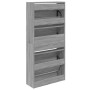 Zapatero de madera de ingeniería gris Sonoma 60x21x125,5 cm de , Zapateros y organizadores de calzado - Ref: Foro24-839901, P...