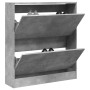 Betongraues Schuhregal aus Holzwerkstoff, 80 x 21 x 87,5 cm von , Schuhregale und Schuhorganisatoren - Ref: Foro24-839920, Pr...