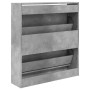 Betongraues Schuhregal aus Holzwerkstoff, 80 x 21 x 87,5 cm von , Schuhregale und Schuhorganisatoren - Ref: Foro24-839920, Pr...