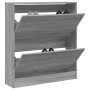 Zapatero de madera de ingeniería gris Sonoma 80x21x87,5 cm de , Zapateros y organizadores de calzado - Ref: Foro24-839922, Pr...