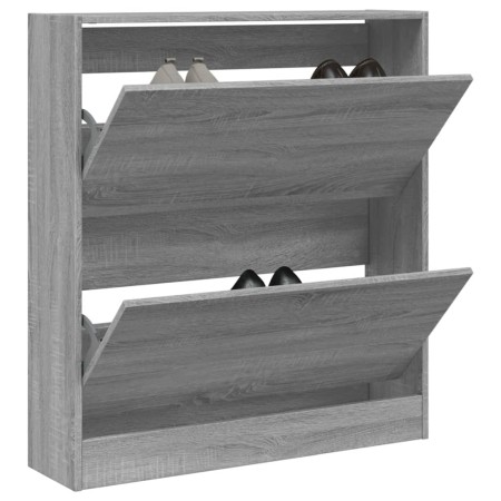 Schuhregal aus technischem Holz in Sonoma-Grau, 80 x 21 x 87,5 cm von , Schuhregale und Schuhorganisatoren - Ref: Foro24-8399...