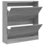 Schuhregal aus technischem Holz in Sonoma-Grau, 80 x 21 x 87,5 cm von , Schuhregale und Schuhorganisatoren - Ref: Foro24-8399...