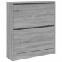 Schuhregal aus technischem Holz in Sonoma-Grau, 80 x 21 x 87,5 cm von , Schuhregale und Schuhorganisatoren - Ref: Foro24-8399...