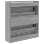 Schuhregal aus technischem Holz in Sonoma-Grau, 80 x 21 x 87,5 cm von , Schuhregale und Schuhorganisatoren - Ref: Foro24-8399...