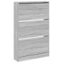 Zapatero de madera de ingeniería gris Sonoma 80x21x125,5 cm de , Zapateros y organizadores de calzado - Ref: Foro24-839929, P...