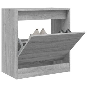 Schuhregal aus technischem Holz in Sonoma-Grau, 60 x 34 x 63,5 cm von , Schuhregale und Schuhorganisatoren - Ref: Foro24-8399...