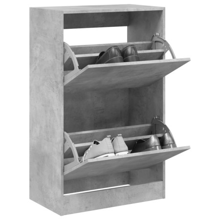 Zapatero de madera de ingeniería gris hormigón 60x34x96,5 cm de , Zapateros y organizadores de calzado - Ref: Foro24-839948, ...