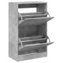 Betongraues Schuhregal aus Holzwerkstoff, 60 x 34 x 96,5 cm von , Schuhregale und Schuhorganisatoren - Ref: Foro24-839948, Pr...