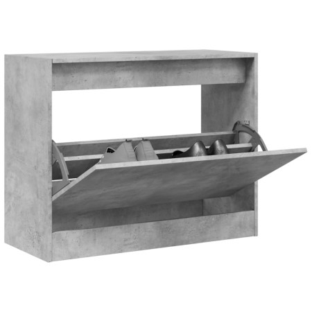 Concrete gray engineered wood shoe rack 80x34x63 cm by , Shoe racks and shoe organizers - Ref: Foro24-839962, Price: 69,80 €,...