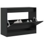 Engineered wood black shoerack 80x34x63 cm by , Shoe racks and shoe organizers - Ref: Foro24-839960, Price: 65,99 €, Discount: %