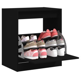 Black engineered wood shoe rack 60x42x69 cm by , Shoe racks and shoe organizers - Ref: Foro24-839981, Price: 57,99 €, Discoun...