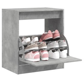 Mueble zapatero madera contrachapada gris hormigón 70x36x60 cm de , Zapateros y organizadores de calzado - Ref: Foro24-839983...