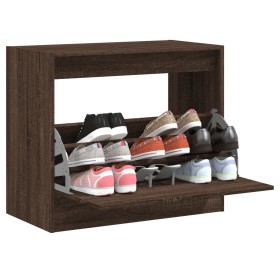 Oak brown engineered wood shoe rack 80x42x69 cm by , Shoe racks and shoe organizers - Ref: Foro24-840007, Price: 60,99 €, Dis...