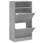 Zapatero de madera de ingeniería gris hormigón 60x34x116 cm de , Zapateros y organizadores de calzado - Ref: Foro24-840018, P...