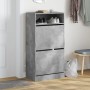 Concrete gray engineered wood shoe rack 60x34x116 cm by , Shoe racks and shoe organizers - Ref: Foro24-840018, Price: 93,22 €...