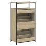 Zapatero de madera de ingeniería roble Sonoma 60x34x112 cm de , Zapateros y organizadores de calzado - Ref: Foro24-840030, Pr...