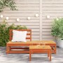 Garden sofa without armrests with footrest in brown pine wood by , Modular outdoor sofas - Ref: Foro24-837960, Price: 97,02 €...