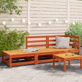 Garden sofa with footrest 2 seater wax brown pine wood by , Modular outdoor sofas - Ref: Foro24-837974, Price: 133,72 €, Disc...